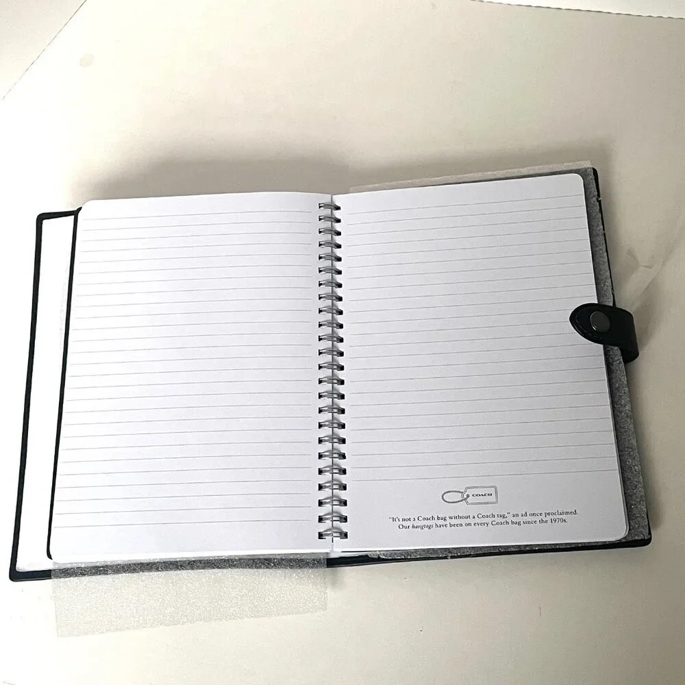 Coach CCP98 Boxed Notebook & Pencil Case Black Signature Canvas Penguin Leather